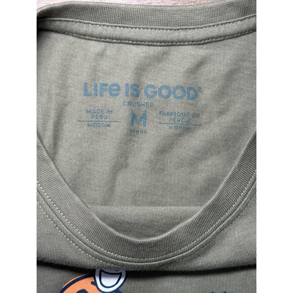 Life is Good Shirt Men's Medium Long Sleeve Dog Tugging Top - Picture 5 of 6